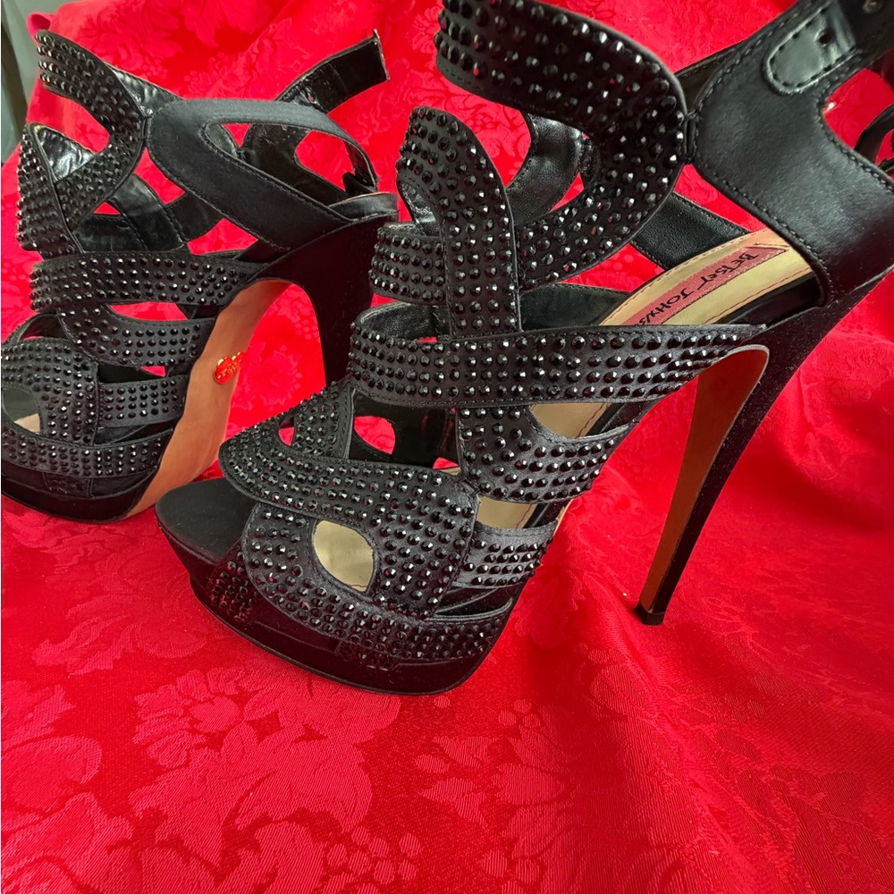 Betsey Johnson Black Studded Heels